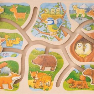 Układanka do przesuwania Dopasuj zwierzęta Goki