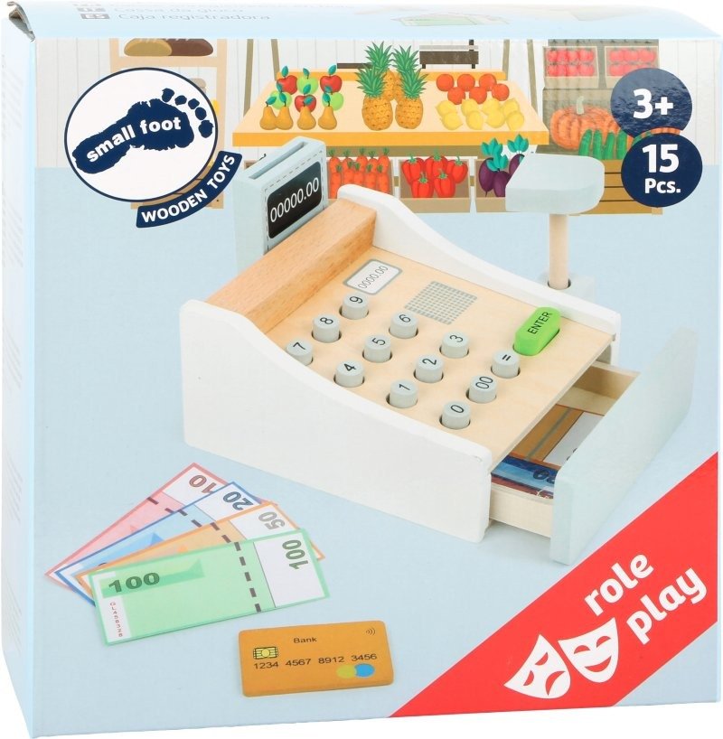 Drewniana Kasa fiskalna z terminalem Small Foot - obrazek 4