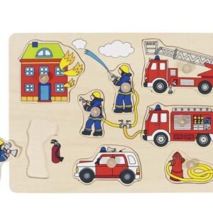 Układanka z elementami do wkładania, straż pożarna...