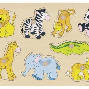 Układanka z elementami do wkładania, zoo zwierzęta...