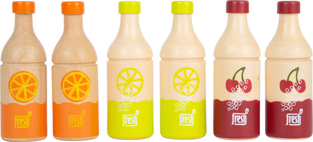 Drewniana skrzynka z sokami w butelkach Small Foot - obrazek 4