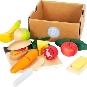 Drewniany zestaw śniadaniowy do krojenia z deską kuchenną Small Foot