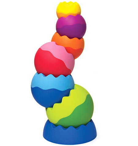 Kolorowa piramidka do układania, turlania, balansowania.