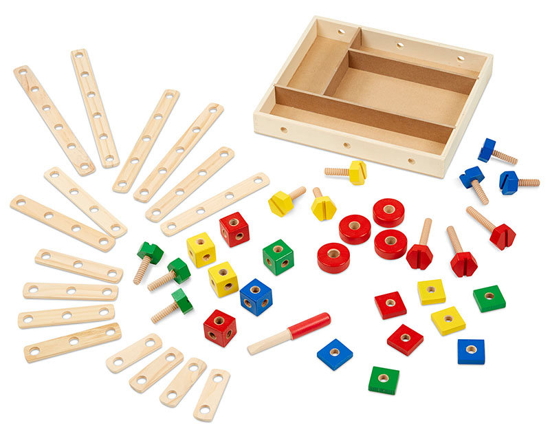 Drewniany zestaw konstrukcyjny 4w1 auto samolot motor dźwig Melissa and Doug - obrazek 9