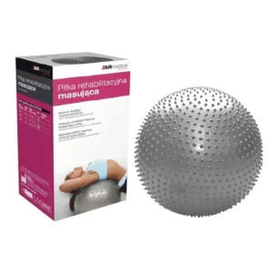 Piłka rehabilitacyjna masująca śr. 75 cm srebrna + pompka