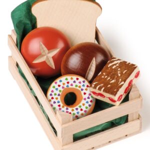 Zestaw drewnianego pieczywa w skrzyneczce Erzi
