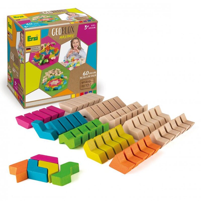 Klocki drewniane GeoBlox MaxiMix 60 el. Erzi - obrazek 9