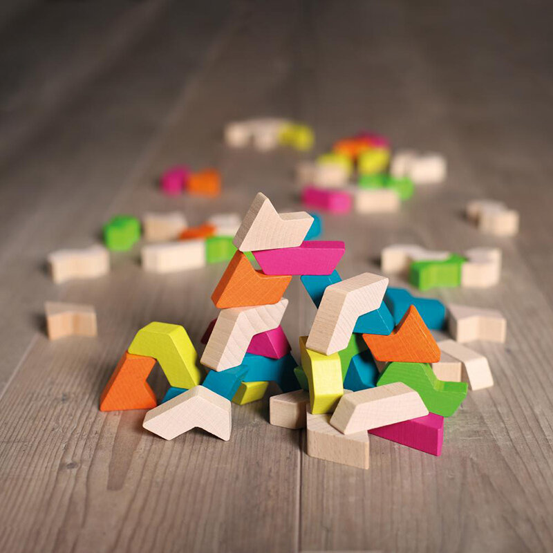 Klocki drewniane GeoBlox MaxiMix 60 el. Erzi - obrazek 6