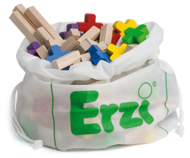 Klocki drewniane konstrukcyjne krzyżyki 150 el. Erzi - obrazek 3