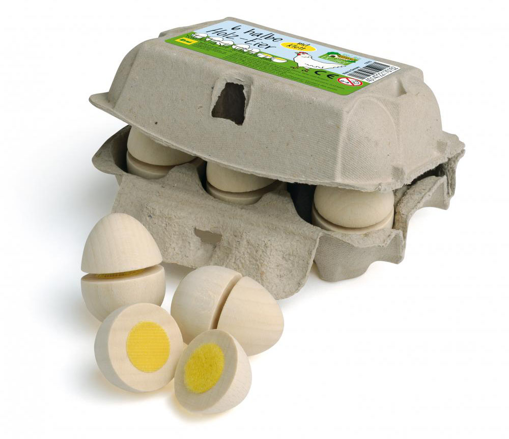 Drewniane jajka do krojenia 6 sztuk Erzi