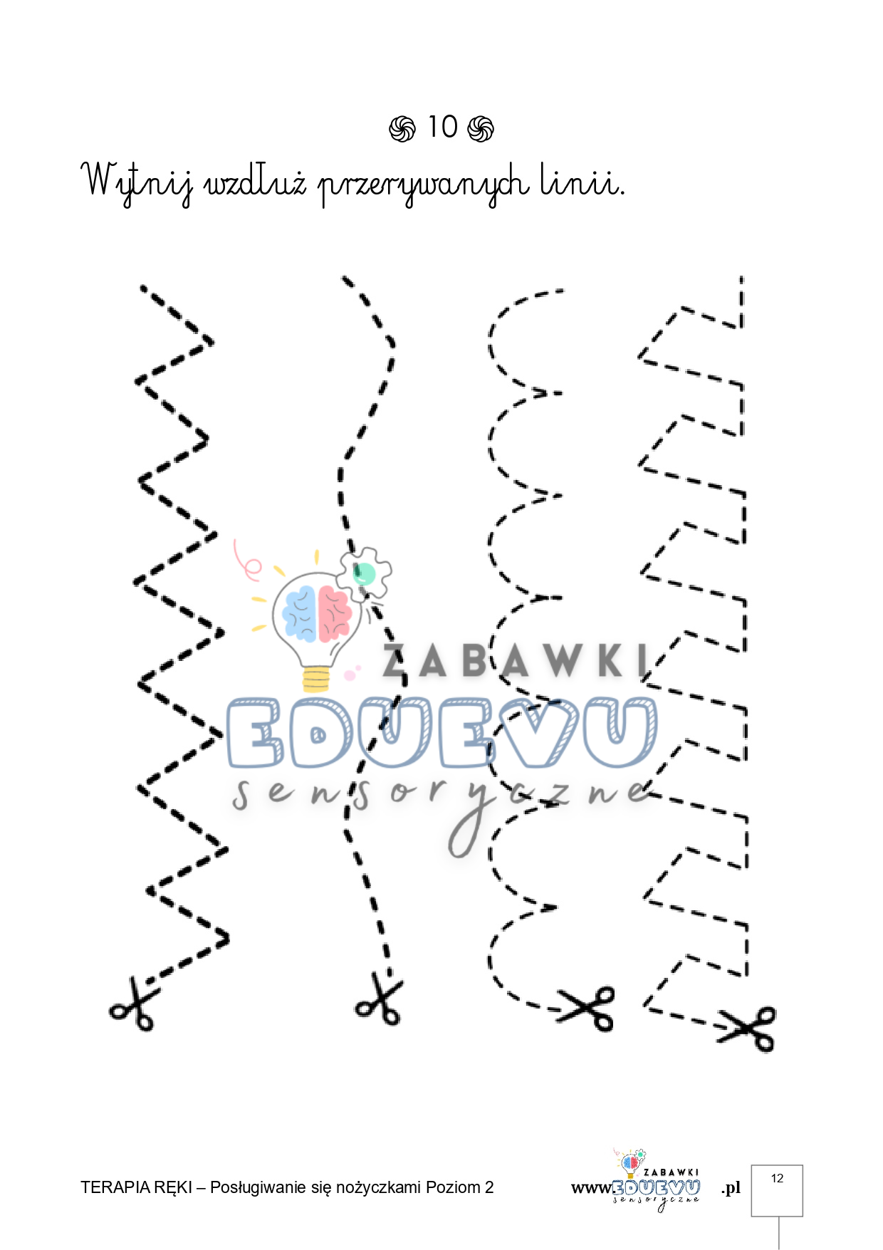 Ćwiczenia Terapia ręki - Posługiwanie się nożyczkami Poziom 2 - obrazek 3