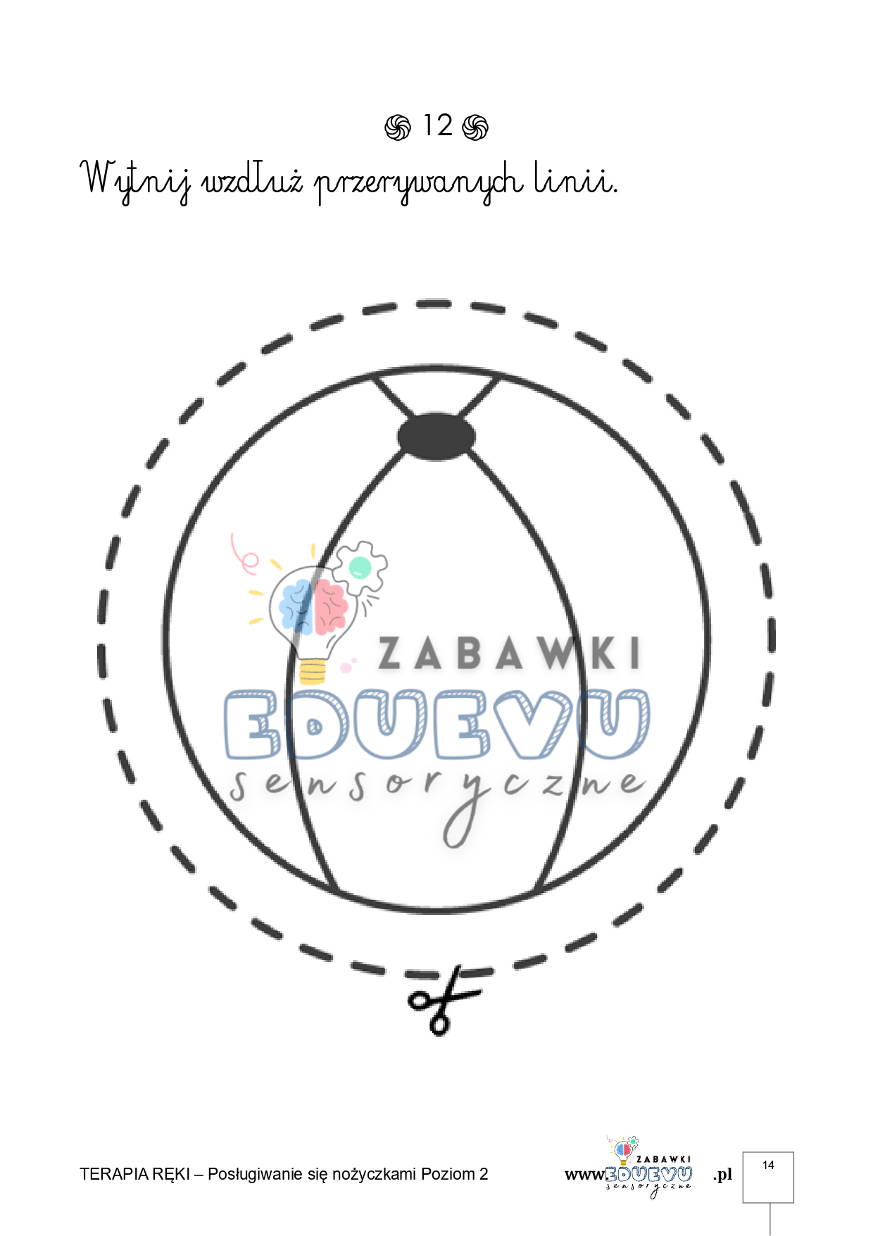 Ćwiczenia Terapia ręki - Posługiwanie się nożyczkami Poziom 2 - obrazek 4