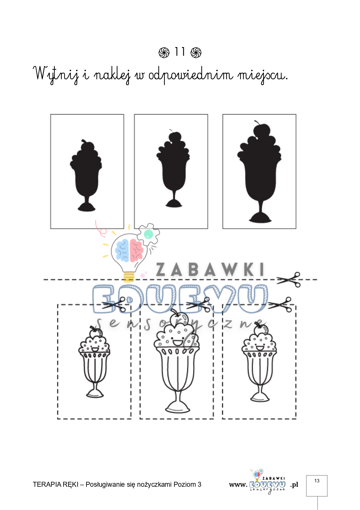 Pomoce dydaktyczne Terapia ręki Posługiwanie się nożyczkami Poziom 3 - obrazek 4