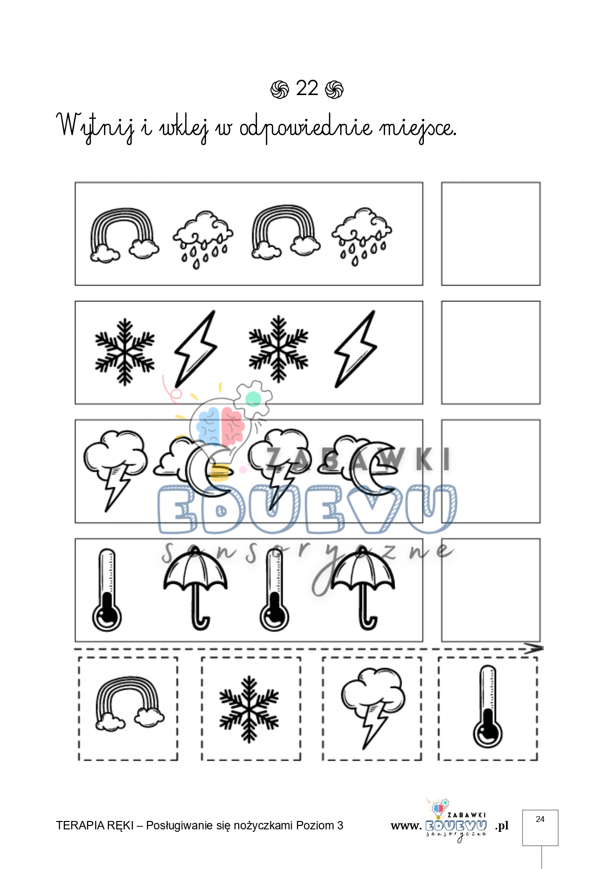Pomoce dydaktyczne Terapia ręki Posługiwanie się nożyczkami Poziom 3 - obrazek 7